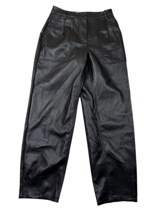 Wilfred Pants - Wilfred Aritzia Black Faux Leather High Rise Straight Leg Pants Size 4
